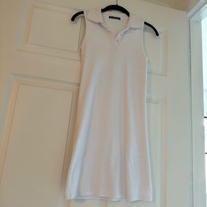 Brandy Melville white sleeveless mini polo dress